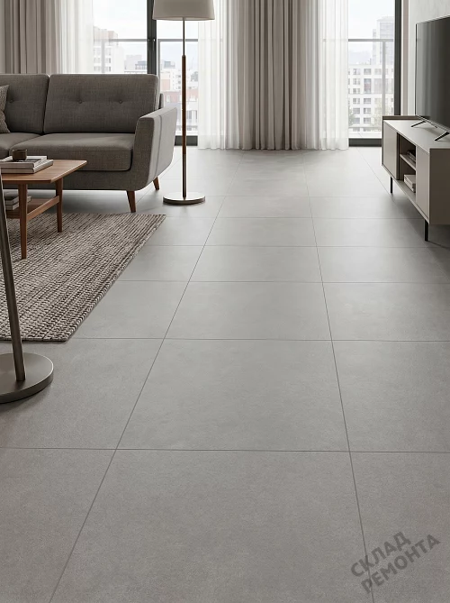 Фото Керамогранит матовый Alma Ceramica Бонд GFU6060BND70R серый 600*600*8,5 – купить в Волгограде: цена, описание, фото. Интернет-магазин 1