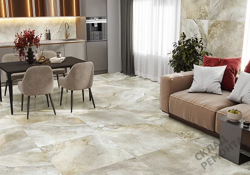 Фото Керамогранит лаппатированный Alma Ceramica Вулкано GFU6060VLC04L бежевый 600*600*9 – купить в Волгограде: цена, описание, фото. Интернет-магазин 4