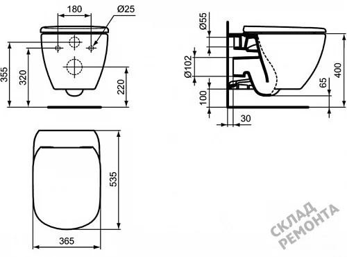 Фото Унитаз подвесной Ideal Standard Tesi T007901 безободковый купить в Волгограде: цена, описание, фото. Интернет-магазин 4