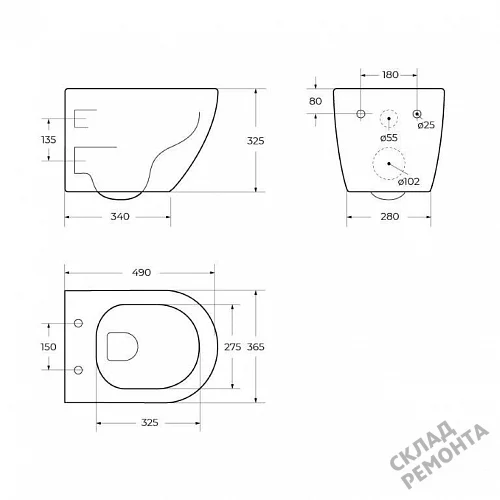 Фото Унитаз подвесной BelBagno Uno BB3105CHR/SC безободковый купить в Волгограде: цена, описание, фото. Интернет-магазин 6