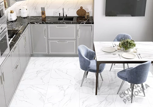 Фото Керамогранит лаппатированный Alma Ceramica Невада GFU6060NVD07L белый 600*600*9 – купить в Волгограде: цена, описание, фото. Интернет-магазин 5