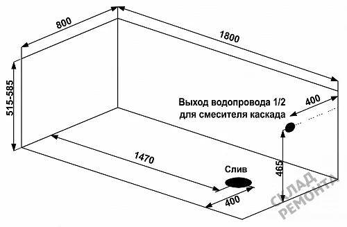 Фото Ванна акриловая Bas Титан-PRO 180*80  купить в Волгограде: цена, описание, фото. Интернет-магазин 7