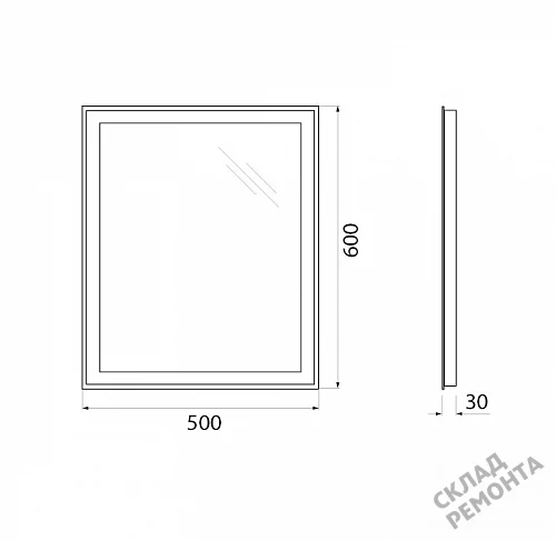 Фото Зеркало подвесное BelBagno SPC-GRT-500-600-LED-BTN 50 с подсветкой купить в Волгограде: цена, описание, фото. Интернет-магазин 6
