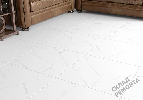 Фото Керамогранит матовый Alma Ceramica Каррара GFU04CRR00R светло-серый 600*600*9 – купить в Волгограде: цена, описание, фото. Интернет-магазин 2