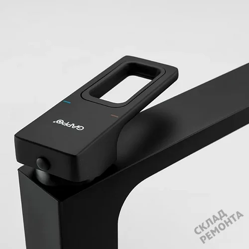 Фото Смеситель для раковины Gappo G1017-6 однорычажный черный купить в Волгограде: цена, описание, фото. Интернет-магазин 3