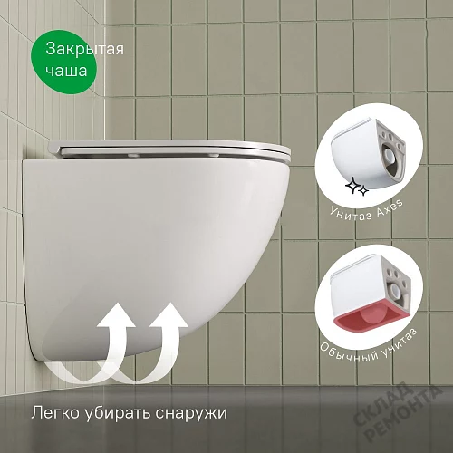 Фото Унитаз подвесной Iddis Axes AXERDSEI25 безободковый купить в Волгограде: цена, описание, фото. Интернет-магазин 4